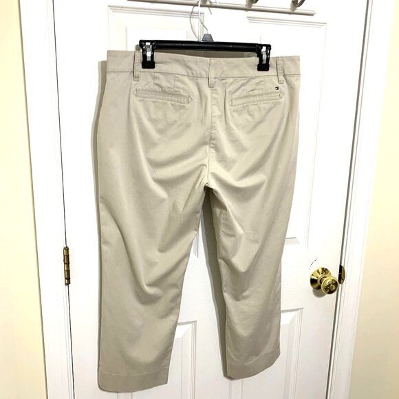 Tommy Hilfiger Khakis/Chinos Beige Women Size 12 Ankle Slit Hem 2 Front Pockets - Picture 2 of 11